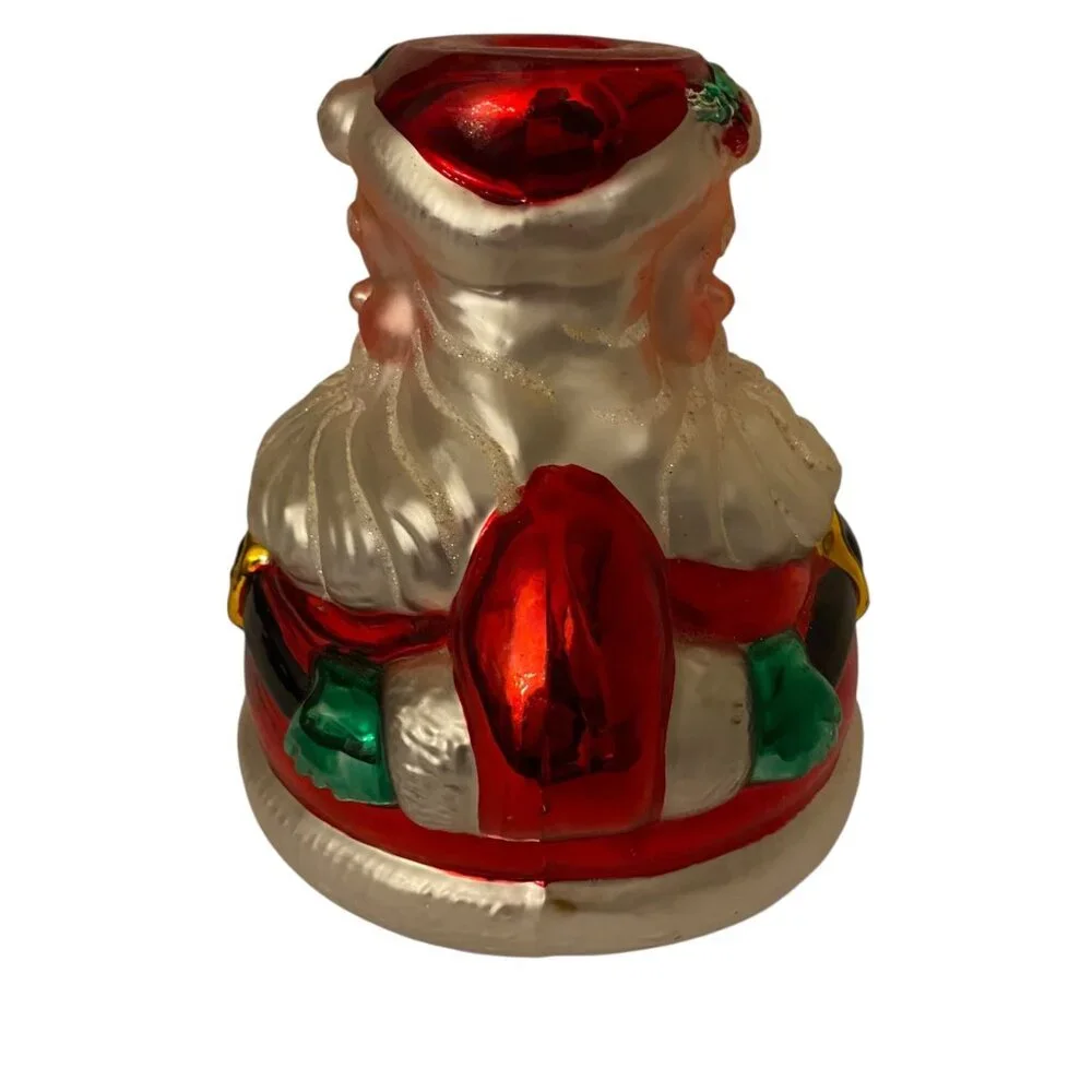Dept 56 Handblown Glass Santa Claus Candleholder Figurine Vintage Christmas Red‎